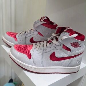 Nike Women's Gray and Red Sneakers